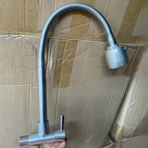 Vòi rửa chén lạnh gắn tường thân mềm Inox 304 LANKA VRCL13