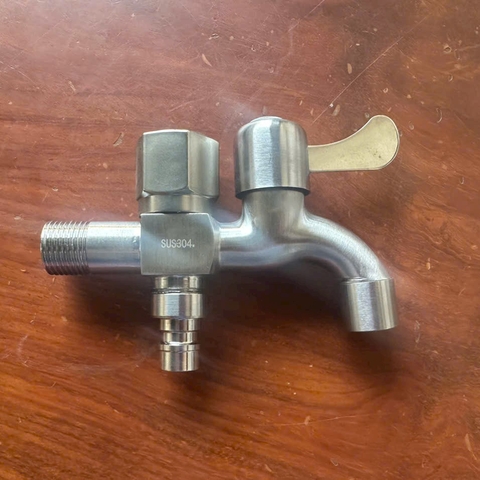 Vòi rumine kèm van khóa Inox 304 mờ LANKA
