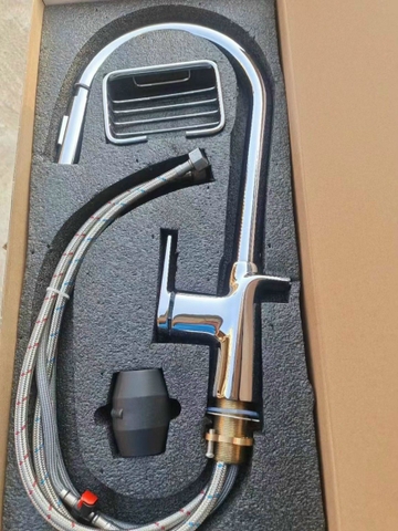 Vòi Rửa Chén Rút Dây Đồng Thau Mạ Crome LANKA VRCNL30