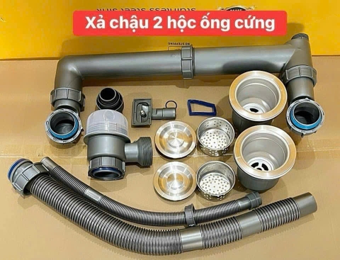 Bộ xã chậu rửa chén 2 hộc ( Ống cứng lớn)