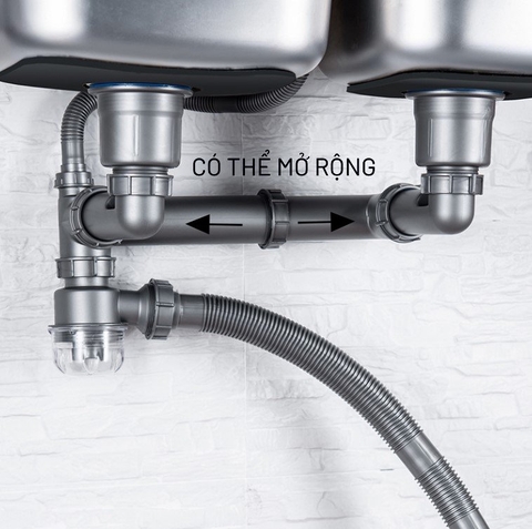 Bộ xã chậu rửa chén 2 hộc ( Ống cứng lớn)