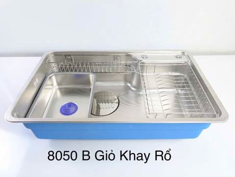 Chậu rửa chén 1 hộc cở lớn inox 304 8050DT LANKA