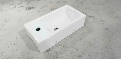 Chậu Lavabo Treo Tường kích thước nhỏ gọn ( có thể gắn góc tường bên trái )