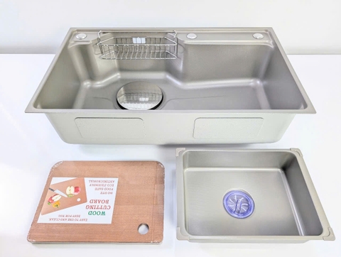 Chậu rửa chén 1 hộc 7846DT inox 304 phủ nano xám LANKA