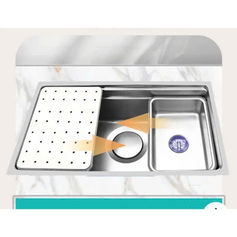 Chậu rửa chén lắp âm mặt đá 7843DT inox 304 LANKA