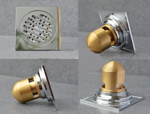 Phiễu Thoát Sàn Chống Hôi Đồng Thau Bóng LANKA TS01