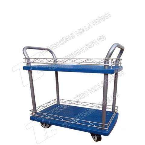 Xe đẩy 2 tầng FD150T2S2 sàn nhựa 2 tay đẩy