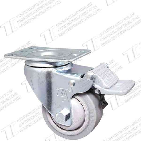 Bánh xe AHQ75 cao su nhiệt xám Khóa25