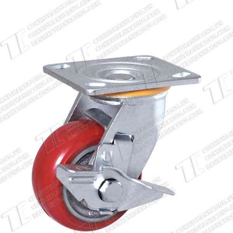 Bánh xe BHK100 Pu gang Hàn Quốc Khóa1
