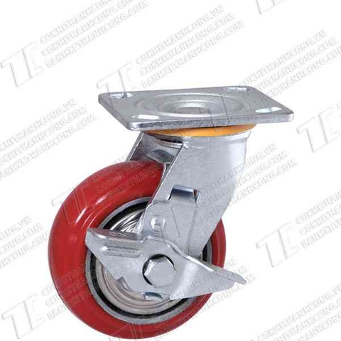 Bánh xe BHK125 Pu gang Hàn Quốc Khóa1