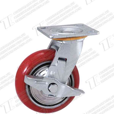 Bánh xe BHK150 Pu gang Hàn Quốc Khóa1