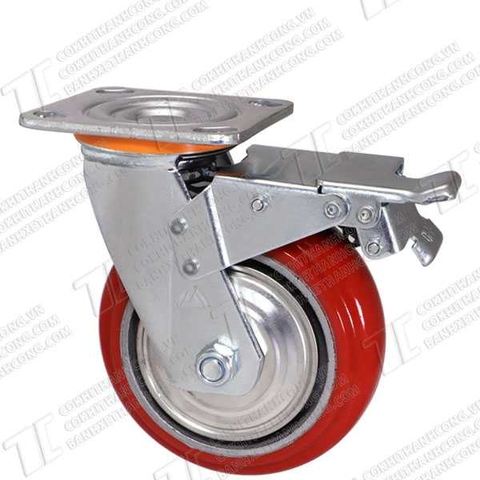 Bánh xe BHK150 Pu gang Hàn Quốc Khóa2