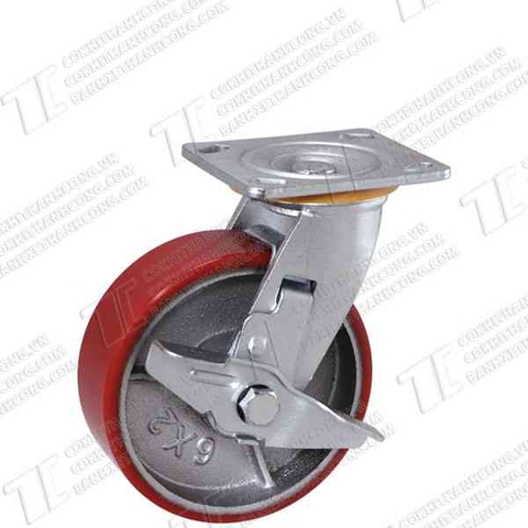 Bánh xe BHK150 Pu gang Khóa1