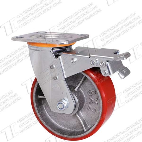 Bánh xe BHK150 Pu gang Khóa2