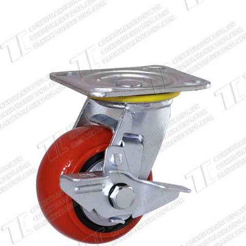 Bánh xe BRK100 Nhựa đỏ Khóa1