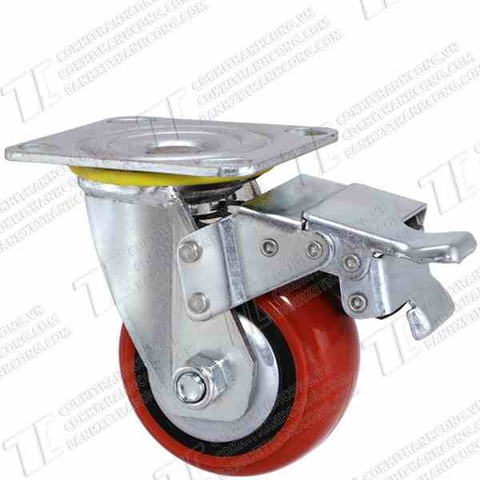 Bánh xe BRK100 Nhựa đỏ Khóa2