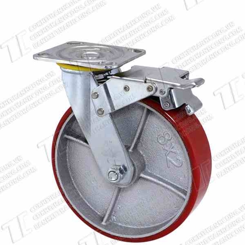 Bánh xe BRK200 Pu gang Khóa2