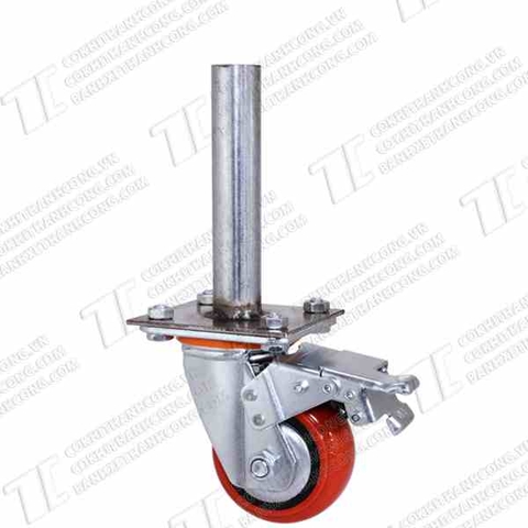 Bánh xe giàn giáo BHK100 nhựa đỏ Khóa2