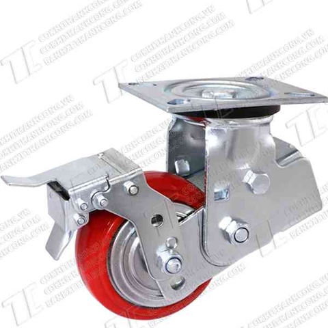 Bánh xe giảm xóc BGX125 Pu gang Hàn Quốc Khóa