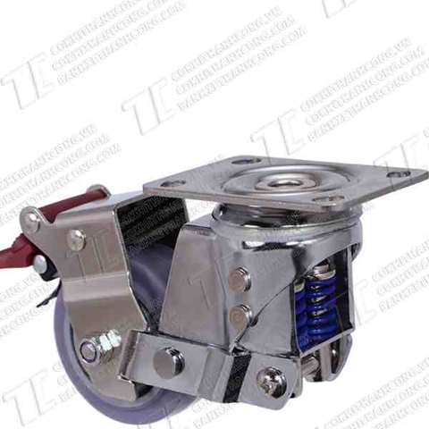 Bánh xe giảm xóc NGX 75 xám Khóa