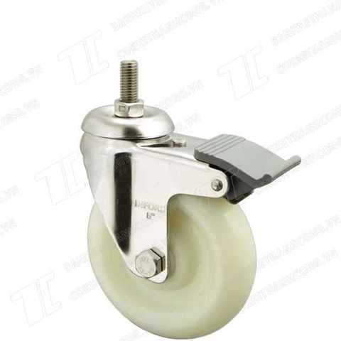 Bánh xe Inox IFXN125 PA trắng vít Khóa2