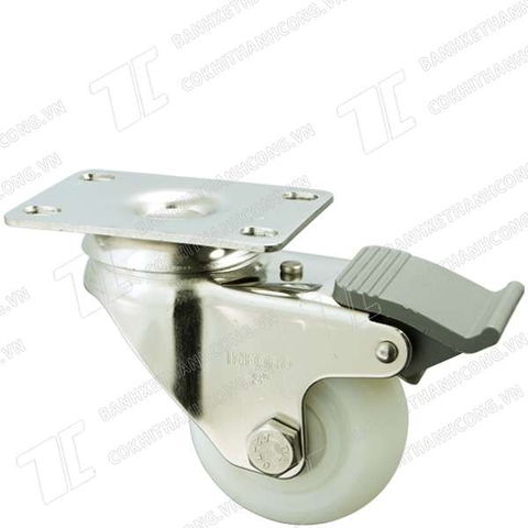 Bánh xe Inox IFXN75 PA trắng Khóa2