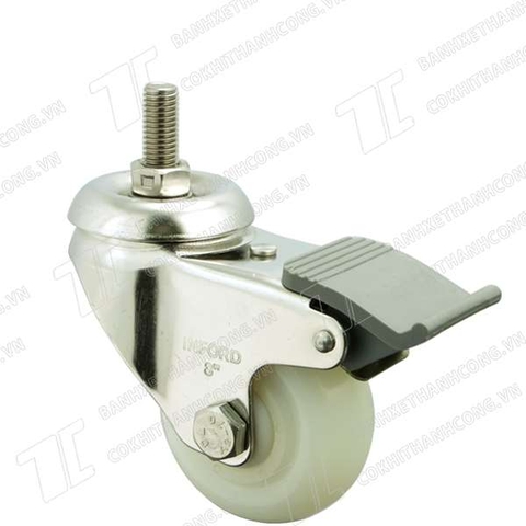 Bánh xe Inox IFXN75 PA trắng vít Khóa2