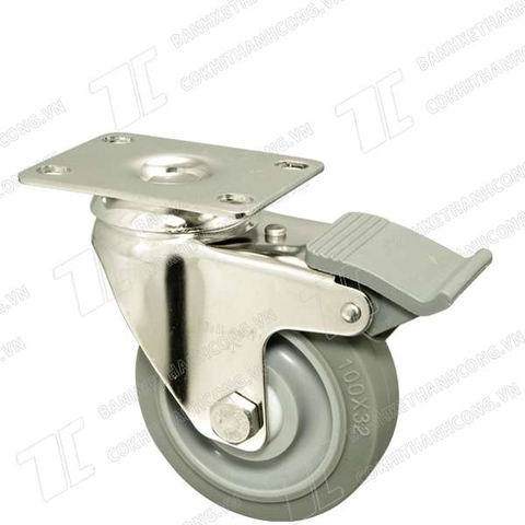 Bánh Xe Inox IFXR100 cao su nhiệt xám Khóa2