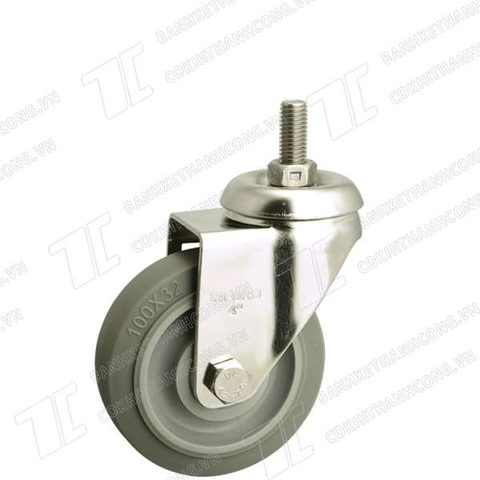 Bánh Xe Inox IFXR100 cao su nhiệt xám Vít