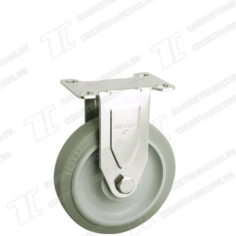 Bánh Xe Inox IFXR125 cao su nhiệt xám Tĩnh
