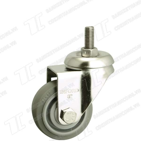 Bánh Xe Inox IFXR75 cao su nhiệt xám Vít