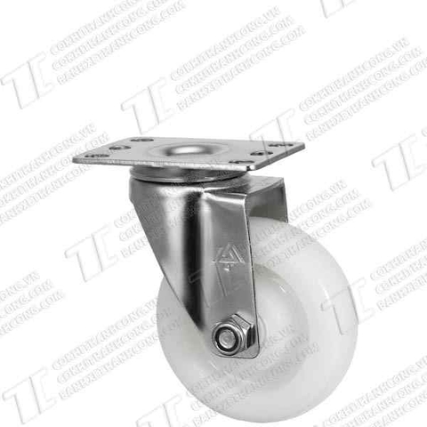Bánh xe Inox IXR 100 PP nhựa trắng Quay