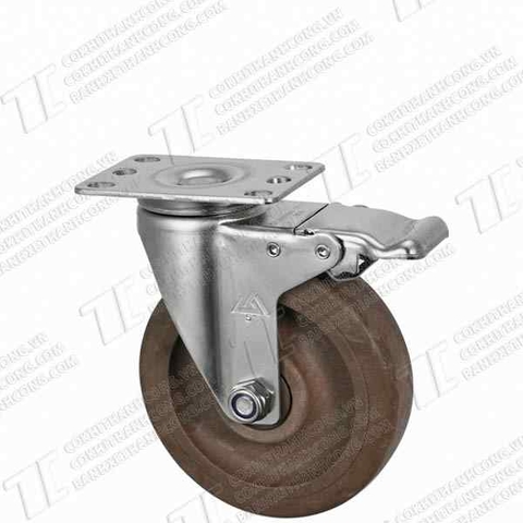 Bánh xe inox IXR 125 chịu nhiệt Khóa2