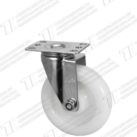 Bánh xe Inox IXR 125 PP nhựa trắng Quay