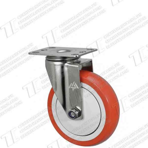 Bánh xe Inox IXR 125 Pu đỏ Quay