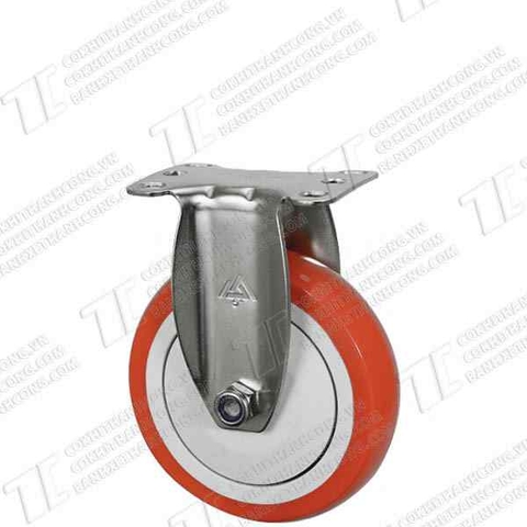 Bánh xe Inox IXR 125 Pu đỏ Tĩnh