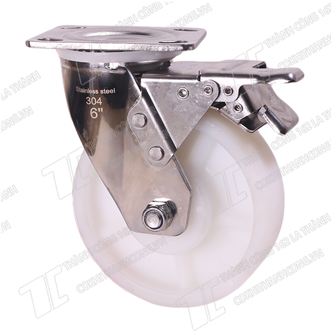 Bánh xe Inox IXK 200 PA trắng Khóa2