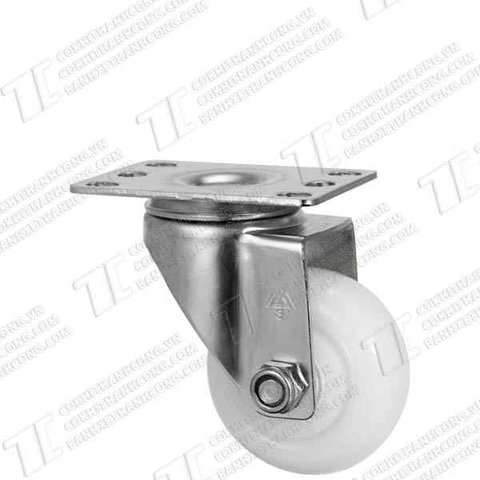Bánh xe Inox IXR 75 PP nhựa trắng Quay