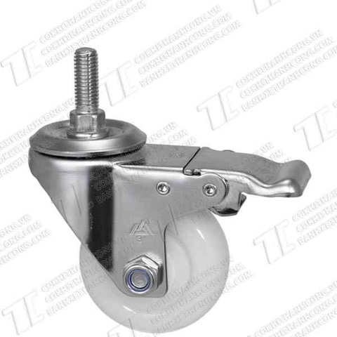 Bánh xe Inox IXR 75 PP nhựa trắng vít Khóa2
