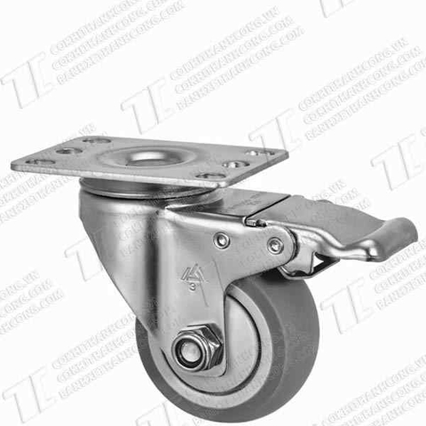 Bánh xe Inox IXR 75 xám Khóa2