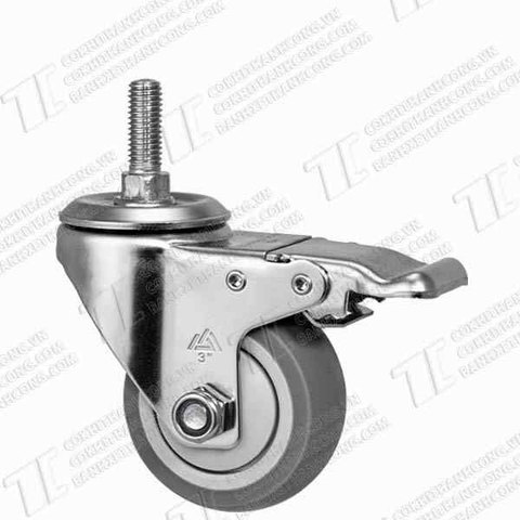 Bánh xe Inox IXR 75 xám vít Khóa2