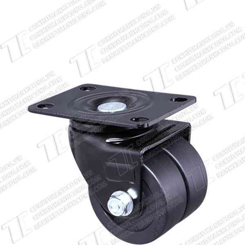 Bánh xe kép đôi XHL65 nhựa đen Quay