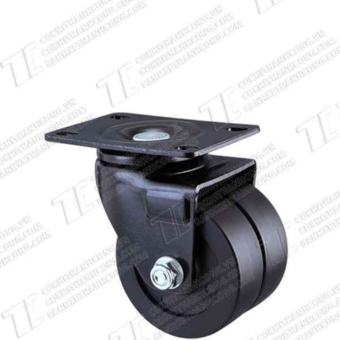 Bánh xe kép đôi XHL75 nhựa đen Quay