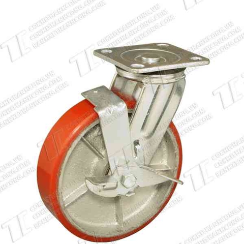 Bánh xe MKN200 Pu gang ZN Khóa