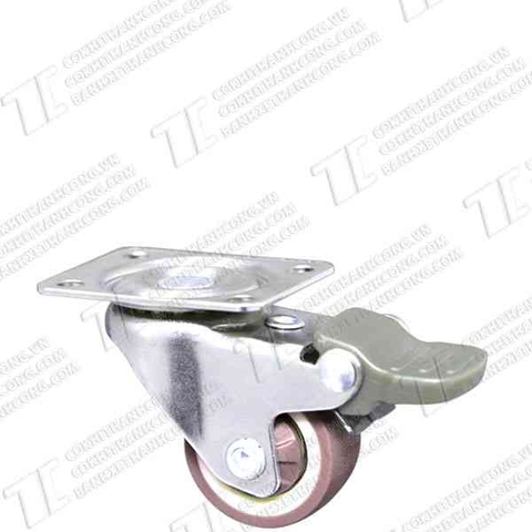 Bánh xe TCF25 cao su nhiệt nâu Khóa2