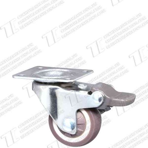 Bánh xe TCF32 cao su nhiệt nâu Khóa2