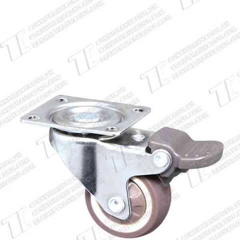 Bánh xe TCF38 cao su nhiệt nâu Khóa2