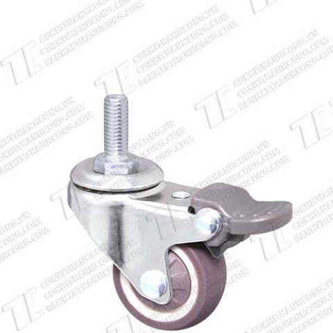 Bánh xe TCF38 cao su nhiệt nâu vít Khóa2