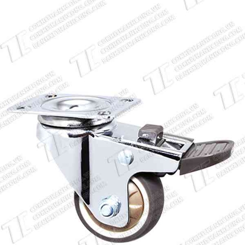 Bánh xe TCF50 cao su nhiệt nâu Khóa2