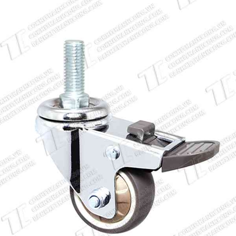 Bánh xe TCF50 cao su nhiệt nâu vít Khóa2